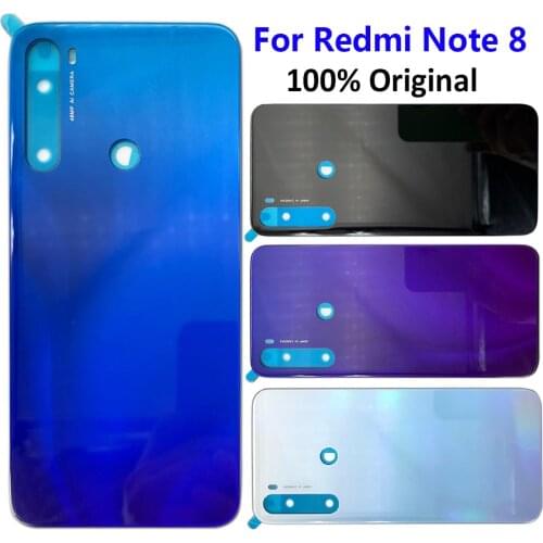 10Pcs/Lot, Back Glass Rear Cover For Xiaomi Redmi Note 8 Pro Battery Door Housing Battery back cover With Adhesive Sticker