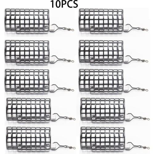 10PCS Coarse Carp Fishing Metal Cage Swim Feeders With Sinker 30g/Pc Lure Basket Cage Portable Pesca Iscas Fish Tackle Tools