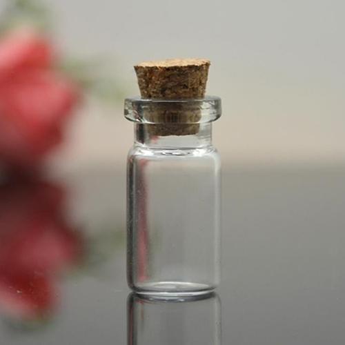 10pcs Cute Mini Clear Cork Stopper Glass Vials Jars Containers Wishing Bottles