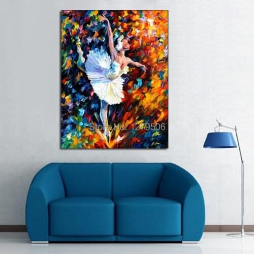 100%Handpainted Abstract Beautiful Ballet Girl Knife Thick Oil Painting On Canvas Wall Picture For Home Decor As Best Gift