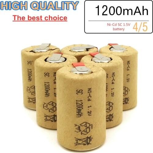 ZONE ONE 32PCS High quality 4/5 SC battery NI-Cd 1.2V 1200mah rechargeable battery with tab forLED electric tools