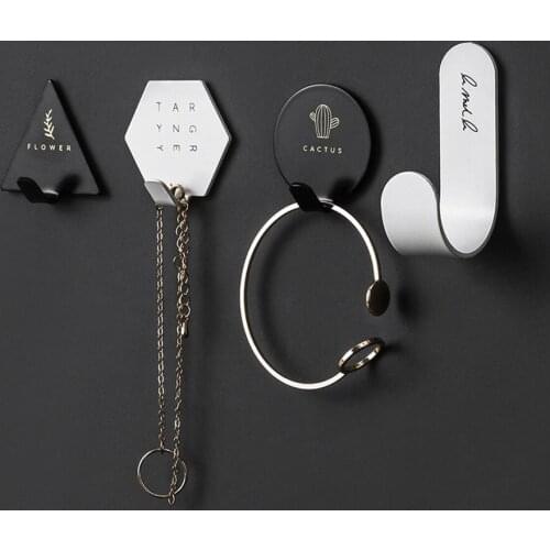 4Pcs/set Bedroom Stainless Steel Adhesive Hook High Sticky Wall Door Clothes Coat Hat Hooks Kitchen Bathroom Towel Hooks