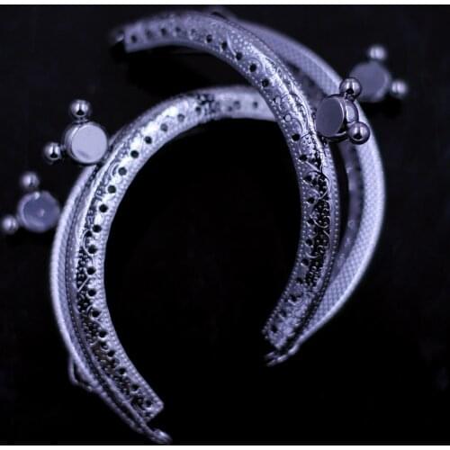 5PCS Gunmetal/Bronze/Silver Tone 8.5CM Arch Metal Purse Frames Kiss Clasps Women Clutchs Bear Head DIY Handbag Handles Hardware