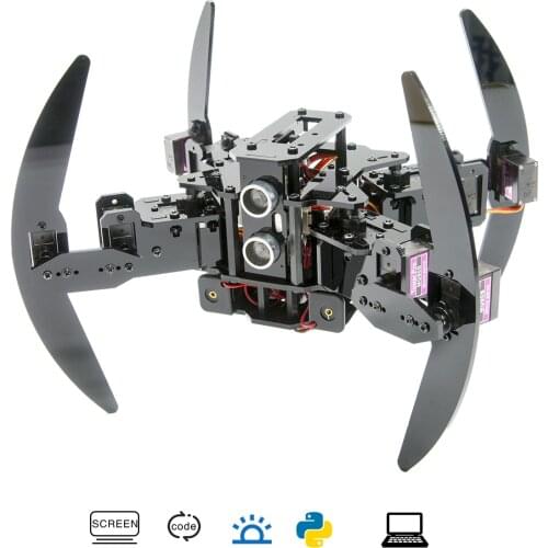 Adeept Quadruped Robot Kit for Arduino with Infrared Remote Control and Python APP, Spider Walking Crawling Robot