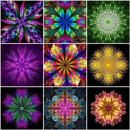 Huacan New 5D Diamond Painting Mandala Diamond Mosaic Full Embroidery Flower Picture Of Rhinestones Decoration For Home