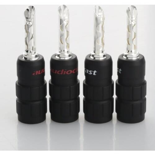 Audiocrast 638B Pure Silver Plated Audio Speaker Banana Plug BFA Type Hi-Fi Amplifier Terminals