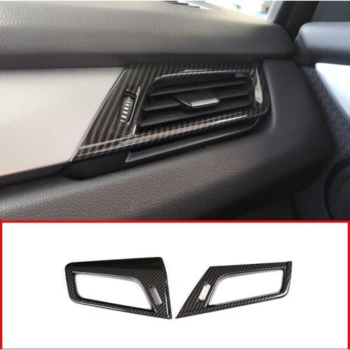 Carbon Fiber Style ABS Side Air Conditioning Vent Outlet Frame Trim For BMW 2 Series F45 F46 218i 220i 2015-2018 Car Accessories