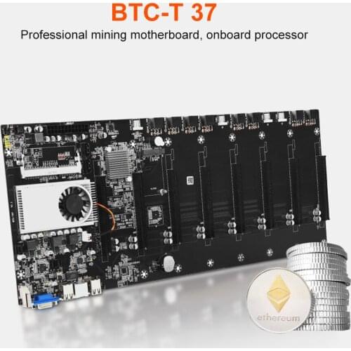 BTC-T37 Mining Machine Motherboard cpu Set 8 Graphics Card Plug DDR 3 Memory ETC