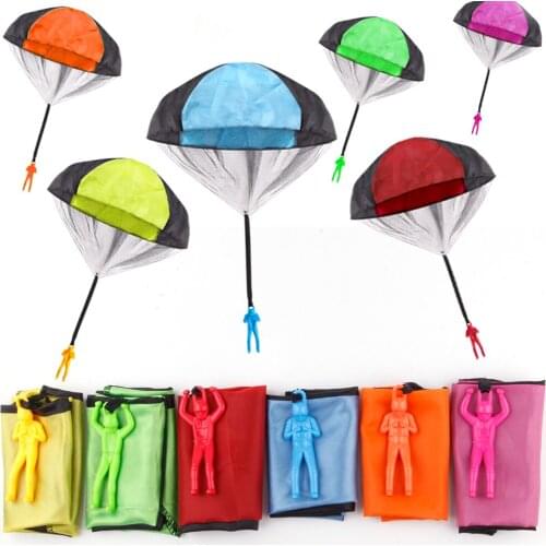 Outdoor Game Child Hand Throwing Parachute Flying Toy Tangle-free Throw Watch Landing Mini Soldier Camouflag Kids Outdoor Toys