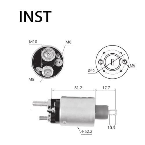 ELECTROMAGNETIC SWTICH SOLENOID FOR 12V 5KW F042011151 35640955 K01182 5485 VOLKSWAGEN 13-150 10 serie 4.10 TCA 4.2L
