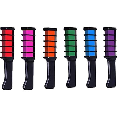 Temporary Chalk Party Fans Hair Dye Comb Disposable Personal Salon Use Crayons Grey Purple Red Hair Color Chalk Hair Dyeing Tool
