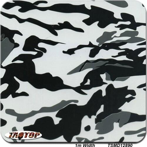 ITAATOP 1m*10m TSA12890 Grey Black Camo Flag Water Transfer Printing Film Hydrographics Film
