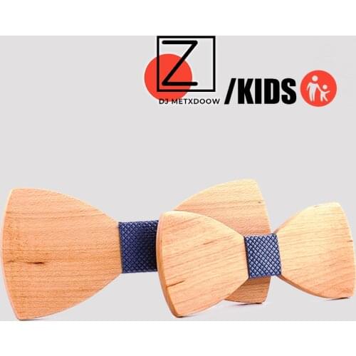 Maple Wooden Parent-Child Bowtie Sets Dark grey Family Butterfly Party Dinner Wedding Cute Kids Men Bow tie Accessory
