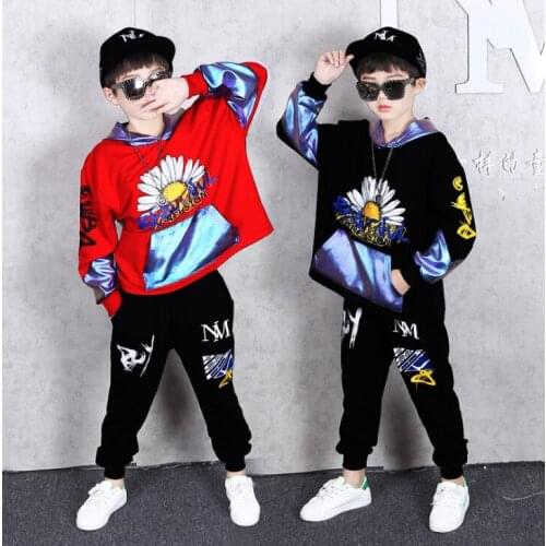 2021 Spring Boys Clothes Sets Dance Sport Long Sleeve Hoodies + Haren Pants Cotton Outfits Hip Hop Vetement Garcon 10 12 14 Yrs