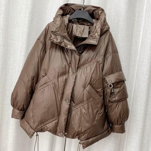 Fashion New Womens Short Down Jackets 2021 Spring Autumn Lady Ultralight Thin Zipper Coats Ladies Slim Solid Hooded Outerwear