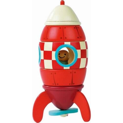 Magnetic Aircraft Rocket Helicopter Removal Disassembly Assembling Wooden Model Toys Children Intelligence Educational Kids Toys