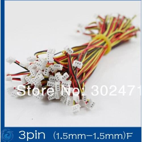 Mini. Micro JST 2.0mm T-1 3-Pin Connector w/.Wire x 10 sets.3pin (1.5mm-1.5mm)F