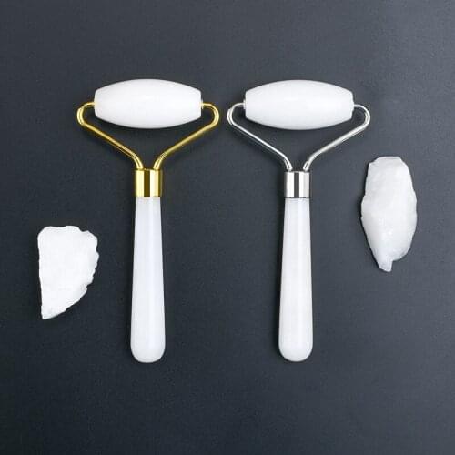 Natural Single Head White Stone Jade Roller Massage Body Slimming Face Removel Eyes Dark Circle Anti-Wrinkling Women Health-Care