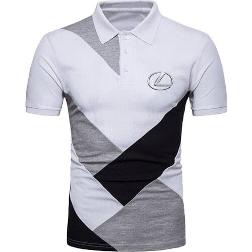 LEXUS Logo 2021 New Mens Casual Short Sleeve Color contrast Slim Breathable Shirts Summer Sportswear Quick Dry Jerseys Tops