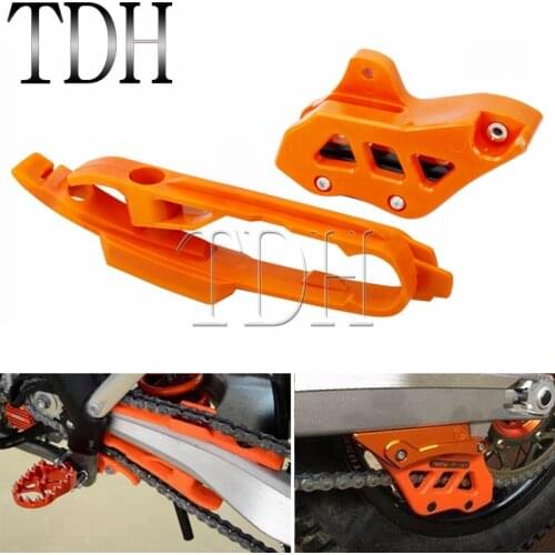 Orange Motorbike Chain Guide Guard + Swingarm Chain Slider Guard for SX SXF SMR XC SXF XCF 125 150 200 250 350 450 525 11-19