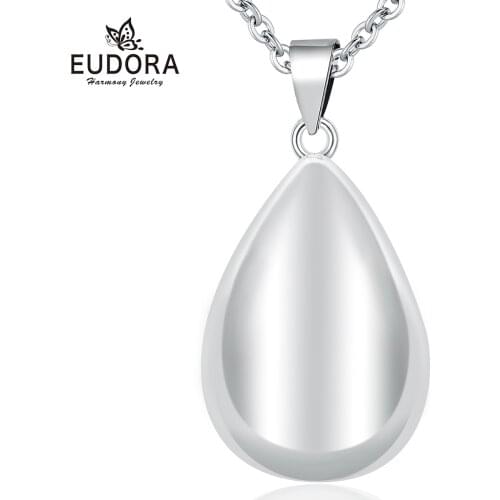 Eudora 20mm Water Drop Harmony Bola Ball Angel Caller Pregnancy Pendant Necklace for Women Mom Jewelry Mothers day gift B363