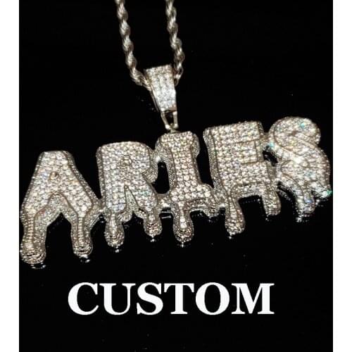 Grandbling Custom Name Words Dripping Letters Pendant Personalized Necklace For Men Women Hip Hop Jewelry Drop Shipping