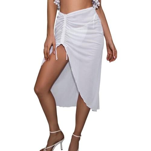 Beach Skirts Womens Bikini Cover Up Skirt Dress Chiffon Sarong Swimwear Beach Wrap Cover-Ups See through 2021 Swimwear