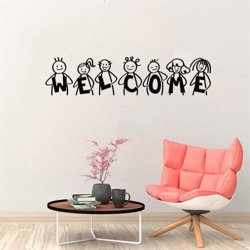 Welcome Wall Stickers For Elementary School Kids Offer Wall Decals Home Decor Welcome Door Decals Vinyl Mural dw11090
