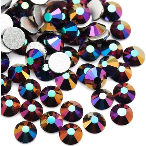 QIAO New Series Metal Purple Color Glass Flatback Rhinestones SS16 SS20 SS30 Non Hot-Fix Rhinestone for Garment