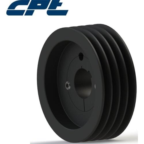 CPT brand SPZ belt 4 grooved pulley, 124mm outside diameter, 2012 taper bush fit for max 50mm shaft, high grade material