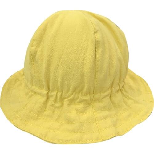 Baby Boys Girls Bucket Sun Hat For 2 to 6 years old Children Solid Pleated Cap Broadside Round Solid Color Lovely Shading Hat