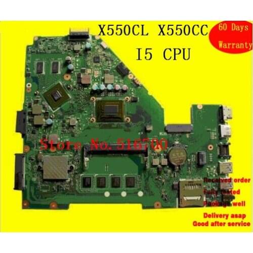 Placa base For Asus motherboard X550CL X550CC REV2.1 I5-3337 Processor Working Tested Motherboard