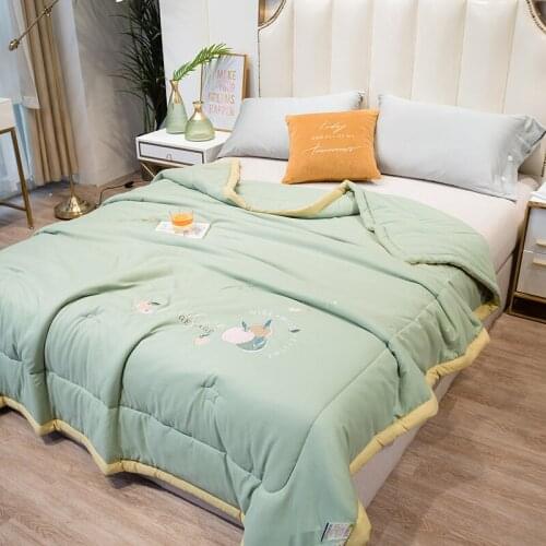 Modern Simple Single Double Air Conditioning Quilt Machine Washable Washable Comfortable Breathable Mint Cool In Summer Quilt