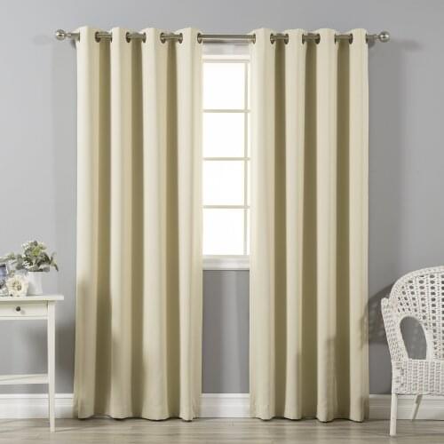 Bedroom Blackout Curtains Panels - Energy Saving Thermal Insulated Solid Grommet Blackout Drapery for Living Room ( 215x215 cm )