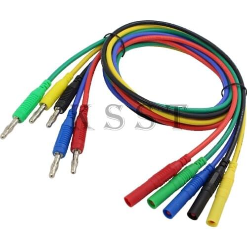TL650 1.0meter High Quality 13AWG flexible silicone test leads 4mm male Shrouded to Unshrouded plug