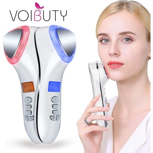 Ultrasonic Cryotherapy Hot Cold Face Wrinkle Remova Hammer Ice Shrink Pores Facial Lifting Tighten Massager Beauty Care Tool