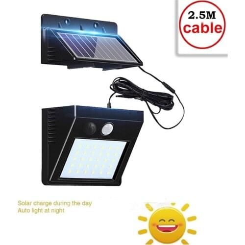 30 Leds Solar Light Waterproof Motion Sensor Wall Lamp Powered Panel Lighting Street Outdoor Garden Lights White Black Color ind
