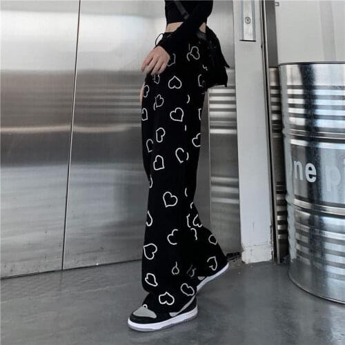 Vintage Plaid Pants Women Waist Plus Size Wide Leg Harajuku Plaid Pants For Women ​Pants Street Fashion Straight Wide Leg Pant
