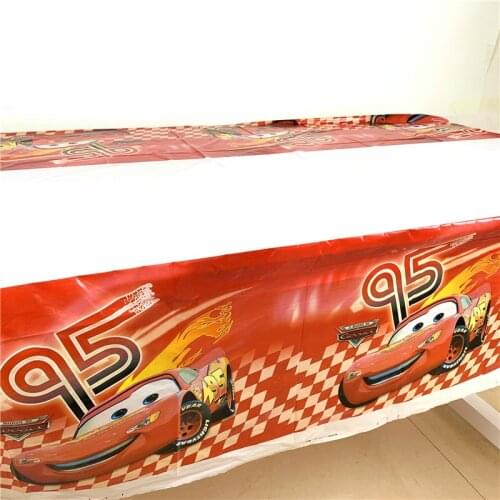 1PCS Disney Cars Tablecloth Lightning Mcqueen 1.08x1.8M Table Cloth Covers Birthday Party Decoration Disposal Kid Favor Supplies