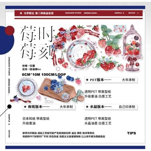 10 meter Roll Washi Tape Pet Journal Desk When Season Limited Berries Kawaii Girl Stickers