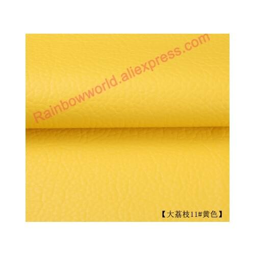 11# yellow High Quality Giant Pebble PU Leather fabric like leechee for DIY sofa table shoes bags bed material (50*69cm/piece)