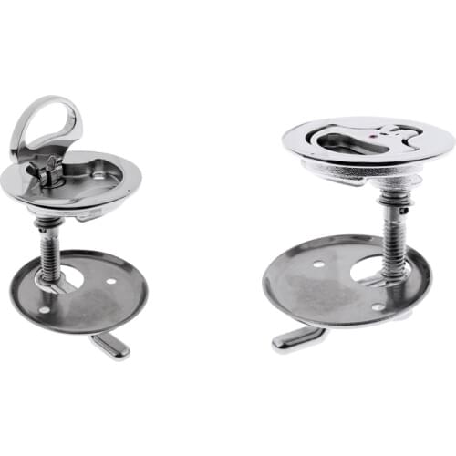 2pcs Stainless Steel Marine Boat Hatch Latches Turning Lock Lift Handle 50mm