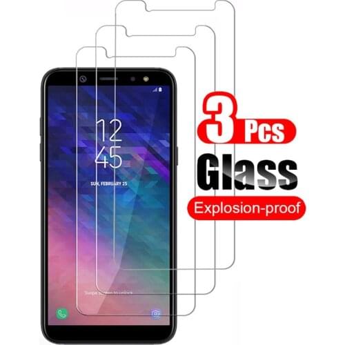 3Pcs Protective Glass for Samsung Galaxy A6 2018 Screen Protector for Samsung A6 A8 Plus A7 2018 A6Plus A 6 Film Tempered Glass