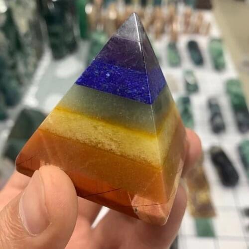 7 Chakra Multi-Stone Reiki Pyramid Healing Spiritual Gemstones Energy Generator Gifts