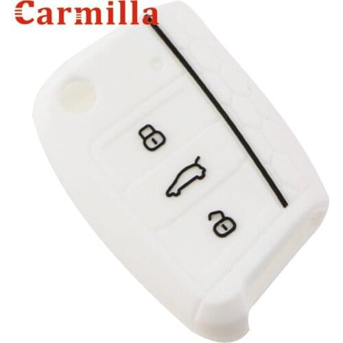 FIT FOR VW GOLF 7 MK7 SKODA SEAT 2014 2015 2016 3 BUTTON FLIP KEY SILICONE COVER FOB HULL OCTAVIA COMBI LEON IBIZA CUPTRA CASE
