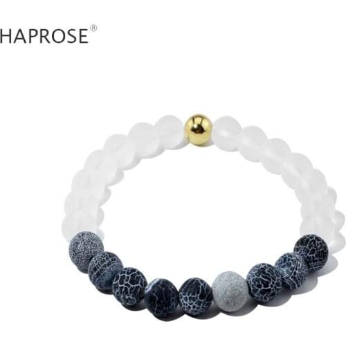 Purple Agate Elastic Bracelet Natural White Blue Onyx 8mm Creative Jewelry Woman Dance Bracelet Gemstone Scrub Agate Beads