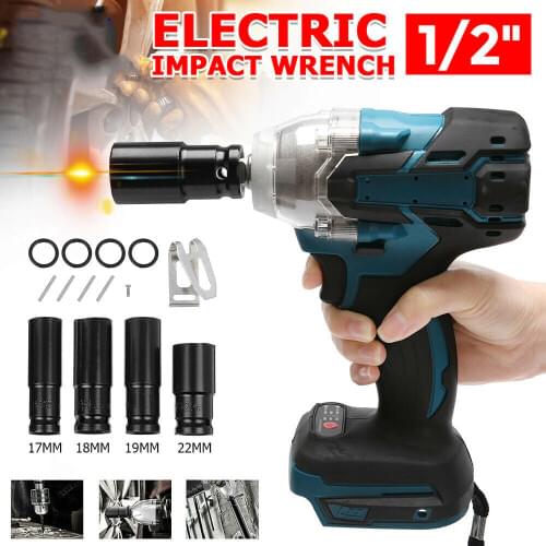 18V 520N.m Electric Impact Wrench Rattle Gun Screwdriver Speed Cordless Power Tool With 4pcs Impart Socket For Makita Battery