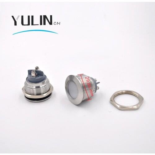 30mm Metal LED Pilot Panel Dash Signal Indicator Warning light with Screw Terminal Brass Chrome Finish Car Boat Marine