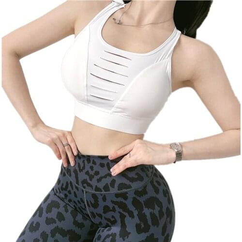 New Hollow Design Women Sports Bra Sexy Back Yoga Tops Running Bra Gym Shockproof Gather Fitness Exercise Underwear S-3XL