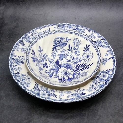 European Style Dinner Plates Dining Plate Serving Dishes Round Plate Cake Tray Western Steak Round Tray Kitchen Plates
